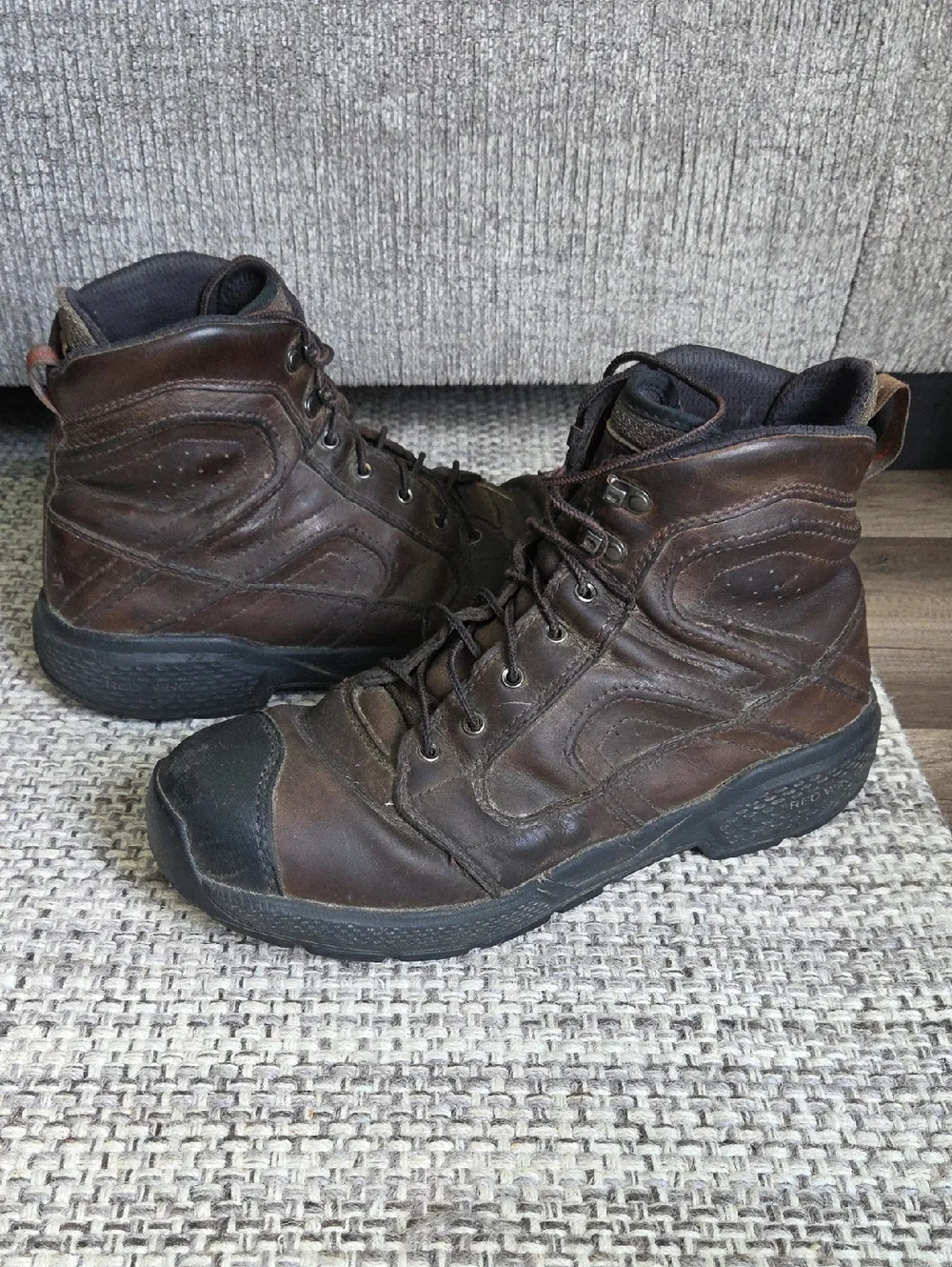 Red Wing Exos Lite 2454 Waterproof Work Boots Brown Worn  Sz 9.5